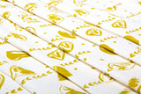 Screen printed lemons fabric medium weight. Mid century theme designed by Curious Lions in the UK for craft and interior decor projects.